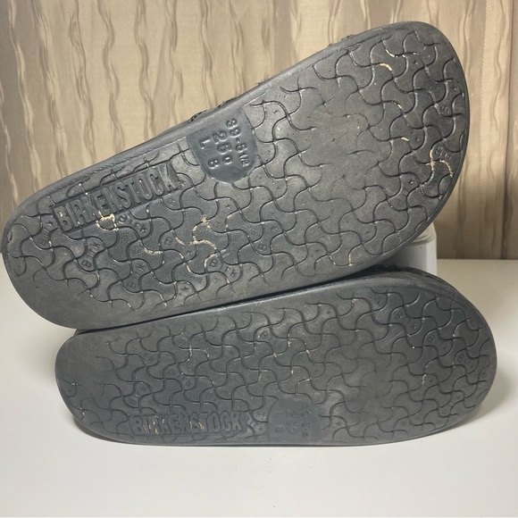 Tatami Birkenstock Women’s 8 Men's 6 Black Leather Clogs Mules Slip On - Picture 9 of 16